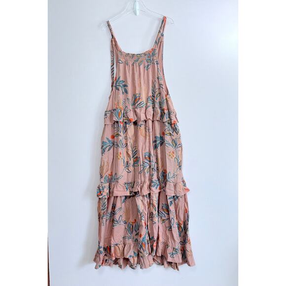 Free People Anita Tiered Ruffle Maxi Dress  in Desert Rose - Picture 2 of 9